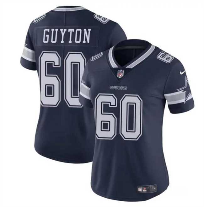 Women%27s Dallas Cowboys #60 Tyler Guyton Navy 2024 Draft Vapor Limited Stitched Jersey Dzhi
